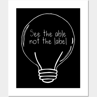 See the Able not the Label Autism Awareness Light Bulb Posters and Art